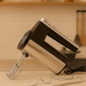 خلاط يدوي كهربائي UniqueRack – ستانلس ستيل – 5 سرعات + ملحقات  خفق وعجن